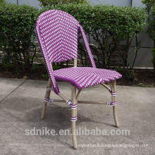 DC- (143) Chaise moderne en bambou en rotin / fauteuil à manger violet